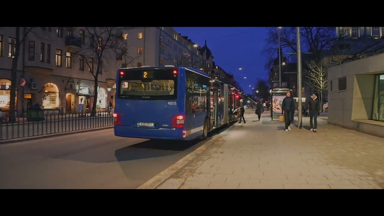 Sweden, Stockholm, bus 2 night ride from Odenplan to Frejgatan