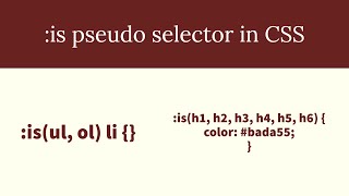 :is() Pseudo Selector In CSS !
