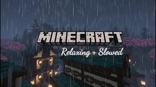 Minecraft Music   Rain & Thunder to relax & study 8 hours | Rainy night on the roofs.