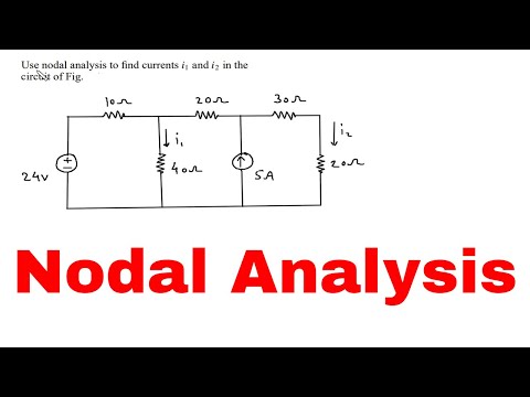 Nodal Analysis : Use nodal analysis to find currents i1 and i2 in the circuit of Fig