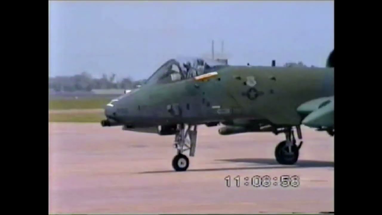 A OLD CLASSIC VIDEO AT RAF Bentwaters, Fairchild A-10 Thunderbolts. In the Lizard Green.