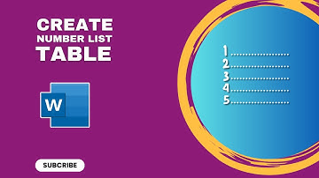 How to Created a Numbered List in MS Word Document Table