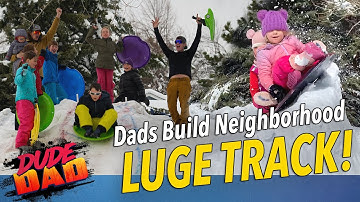 Dads build neighborhood luge track!