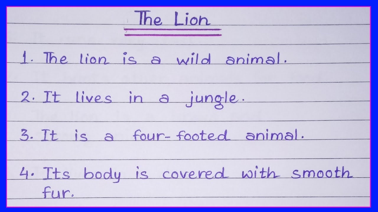 the lion essay in english for class 1