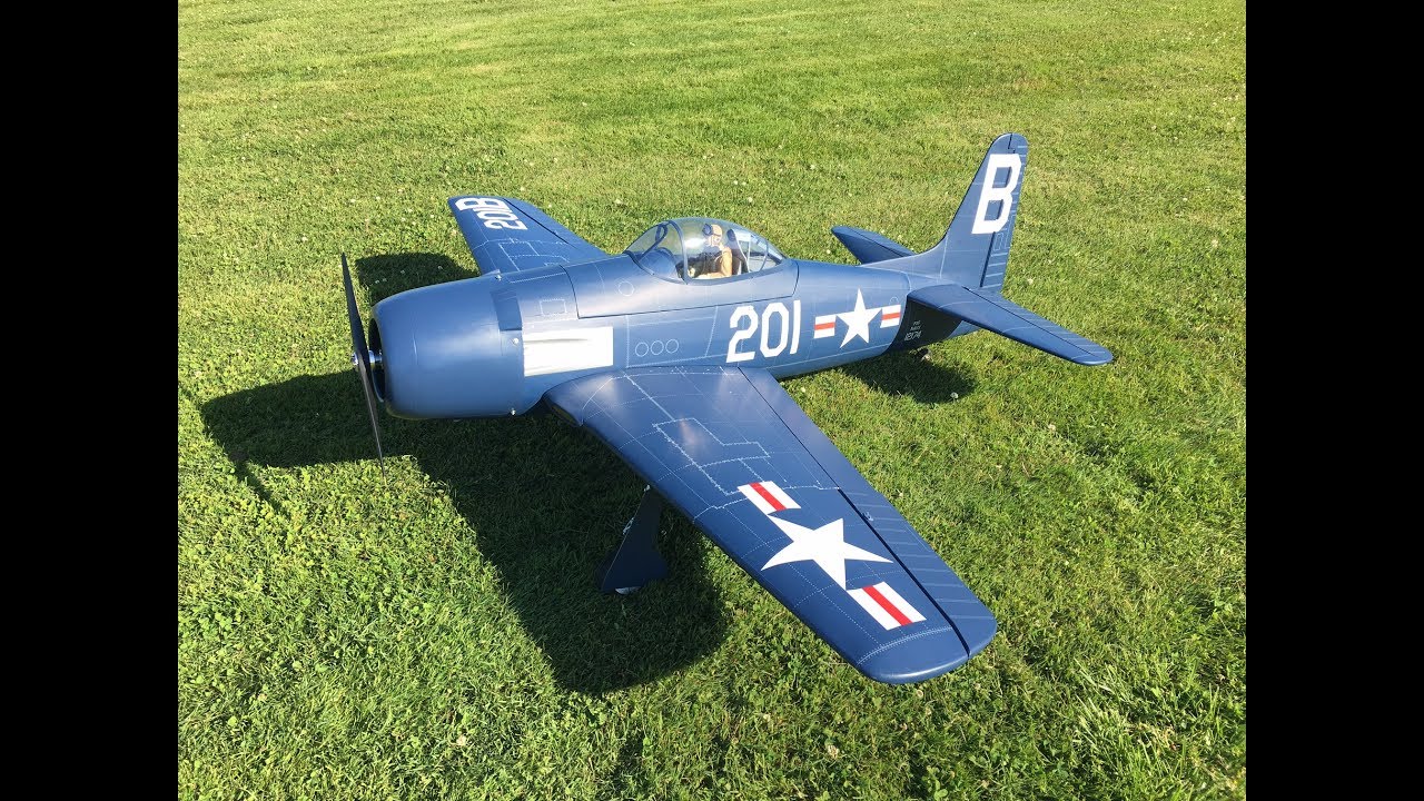 VQ ARF 80" F8F Bearcat Flight Demo - YouTube