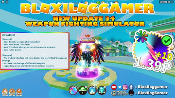New Update 34 Weapon Fighting Simulator | Bloxiloggamer