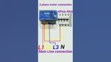 3 phase meter connection #electrical // #electric energy meter #wiring //4 pole #mcbconnection