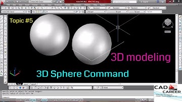 Autocad 3D modeling Sphere command | using 3D sphere command in Autocad |