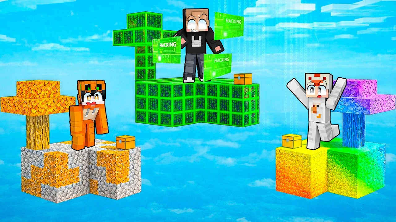 KITA BATTLE SKYBLOCK MISKIN VS AVARITIA VS HACKER DI MINECRAFT!!