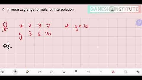 Inverse Lagrange formula for interpolation