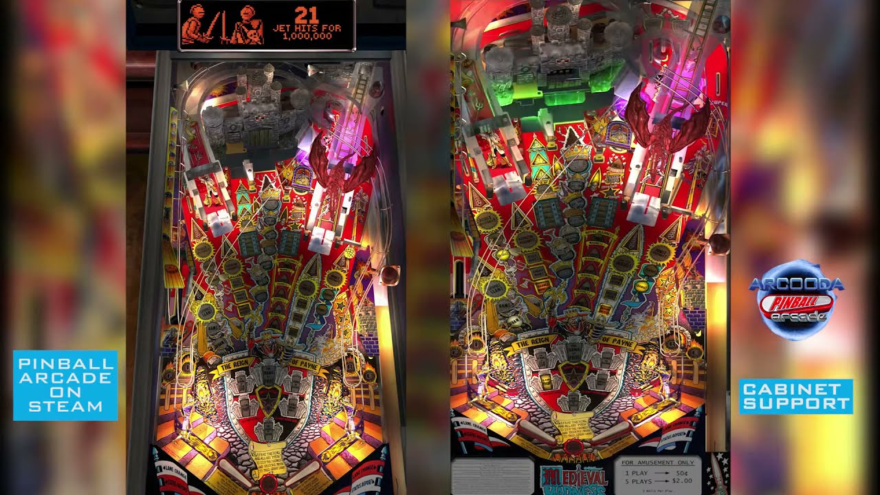 Comparison of Camera Angles on Pinball Arcade and Arcooda Pinball Arcade with Support