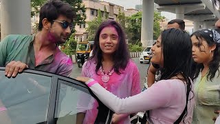 Sumbul Touqeer Khan Wid Sister Playing Holi With Fahmaan Khan,Ulka Gupta At IWM BUZZ Holi Party 2023