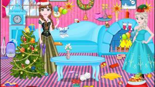 Juego Elsa y Anna Limpieza Navideña screenshot 3
