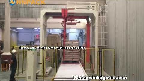 Hennopack MR402 Fully Auto Rotary Arm Plastic Wrapper with Top Sheet dispenser