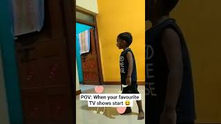 POV: When your favourite TV shows start 😆 #Shorts #POV #FunnyDance #DanceMoves #Relatable