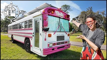 She turned a SCHOOL BUS into a LUXURY TINY HOME (it