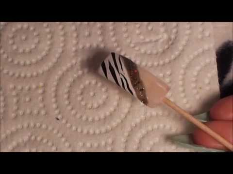 Black and white zebra...Nail art tutorial #4