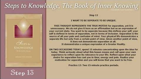 Steps to Knowledge, The Book of Inner Knowing  Step 13