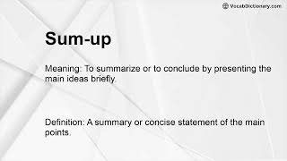 Sum-up Meaning