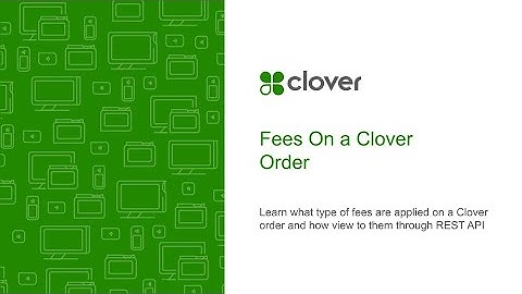 Fees on a Clover Order