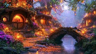 Magical Winter's Eve Village | Forest Music \u0026 ASMR Nature Sounds for Relaxation \u0026 Focus
