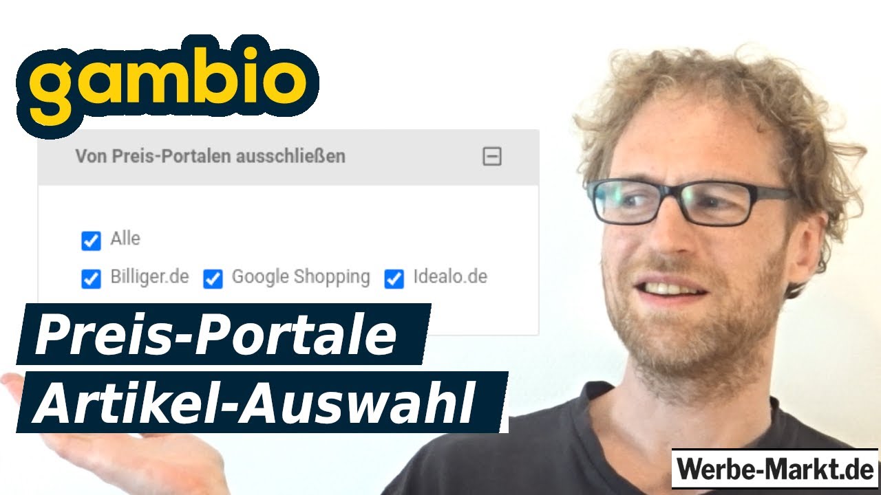 Gambio PreisPortale ArtikelAuswahl Produkte von Google Shopping