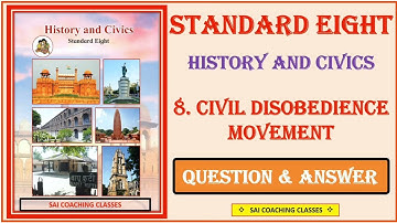 Class 8 History Chapter 8 Civil disobedience movement Questions answers 8th Std