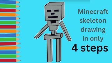 Minecraft skeleton drawing in just 4 steps #minecraft #minecraftart #drawing #art #easydrawing