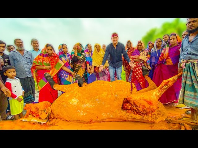650+ Pounds Water Buffalo Meat Biryani Cooking To Share Meals With 4000 Village Peoples