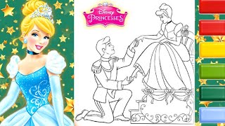 Cinderella Coloring Cinderella and Prince Charming Coloring Page