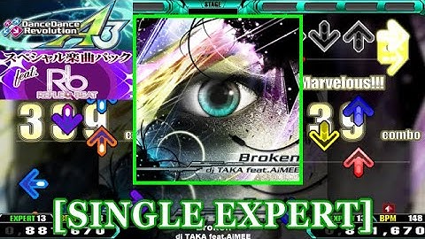 【DDR A3(GP)】 Broken / dj TAKA feat.AiMEE [SINGLE EXPERT] 譜面確認+Clap
