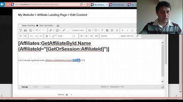 Affiliate Landing Pages using Action Form (3.5) and My Tokens (2.4)