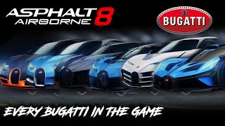 Asphalt 8: Full Bugatti Showcase (Every Car in-game)