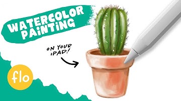 You Can Draw This Watercolor Cactus in Procreate ✨ | Step-by-Step Drawing for Beginners