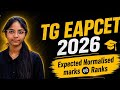 TG EAPCET 2026 🔥|| Expected Marks v/s Ranks || Normalised marks