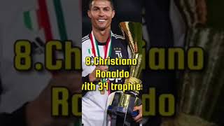 Top 10 player with the most trophies. shorts channel football alves ronaldo messi trending