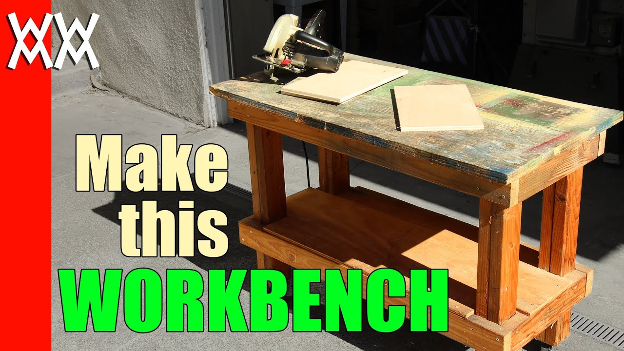 Build a cheap but sturdy workbench in a day using 2x4s and