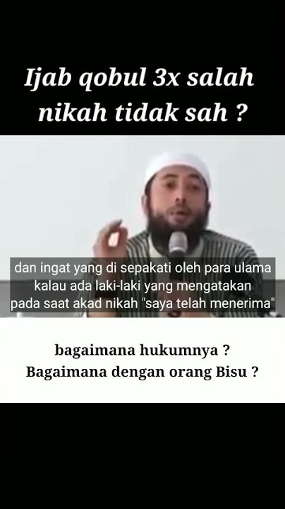 Khalid Basalamah - ijab qobul 3x salah nikah tidak sah ? bagaimana dengan orang bisu ? #short