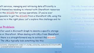 How to Retrieve the driveId from a SharePoint URL Using MS Graph API