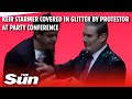 2023 Labour Party conference: Keir Starmer covered in glitter by protestor