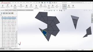 Origami inspired solar array SOLIDWORKS model in action.