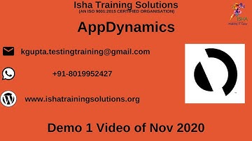 AppDynamics Demo 1 Video . Pls call / whatsapp us on +91-8019952427 to enroll live sessions