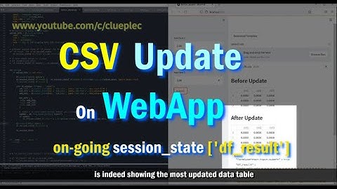Update CSV - Session State Approach | Streamlit App Tutorial