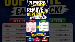 Remove Duplicate Easy Trick in Excel |Clean Data in 1 Click ⚡#excel #viral #shorts #trending #tricks