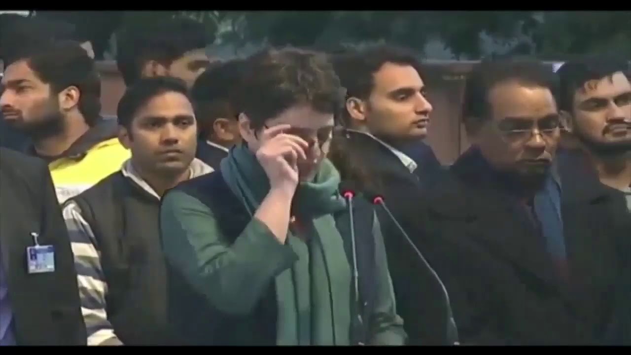 AICC General Secretary  Priyanka Gandhi Vadra reads the preamble.  