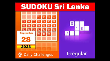 Microsoft Sudoku Irregular - Daily Challenge 28th September 2023