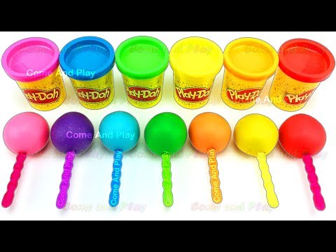 Learn Colors with Play Doh Pops and Molds with Surprise Toys