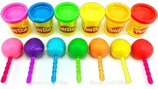 Learn Colors with Play Doh Pops and Molds with Surprise Toys