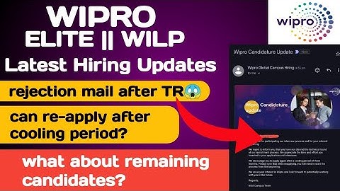 😱Wipro Sending Rejection mails after TR || ELITE || WILP || #wiprowilp #wiproelite #wipro