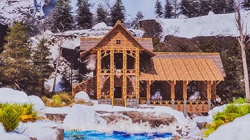 I Built a Snow Log Cabin in ARK: Survival Ascended!